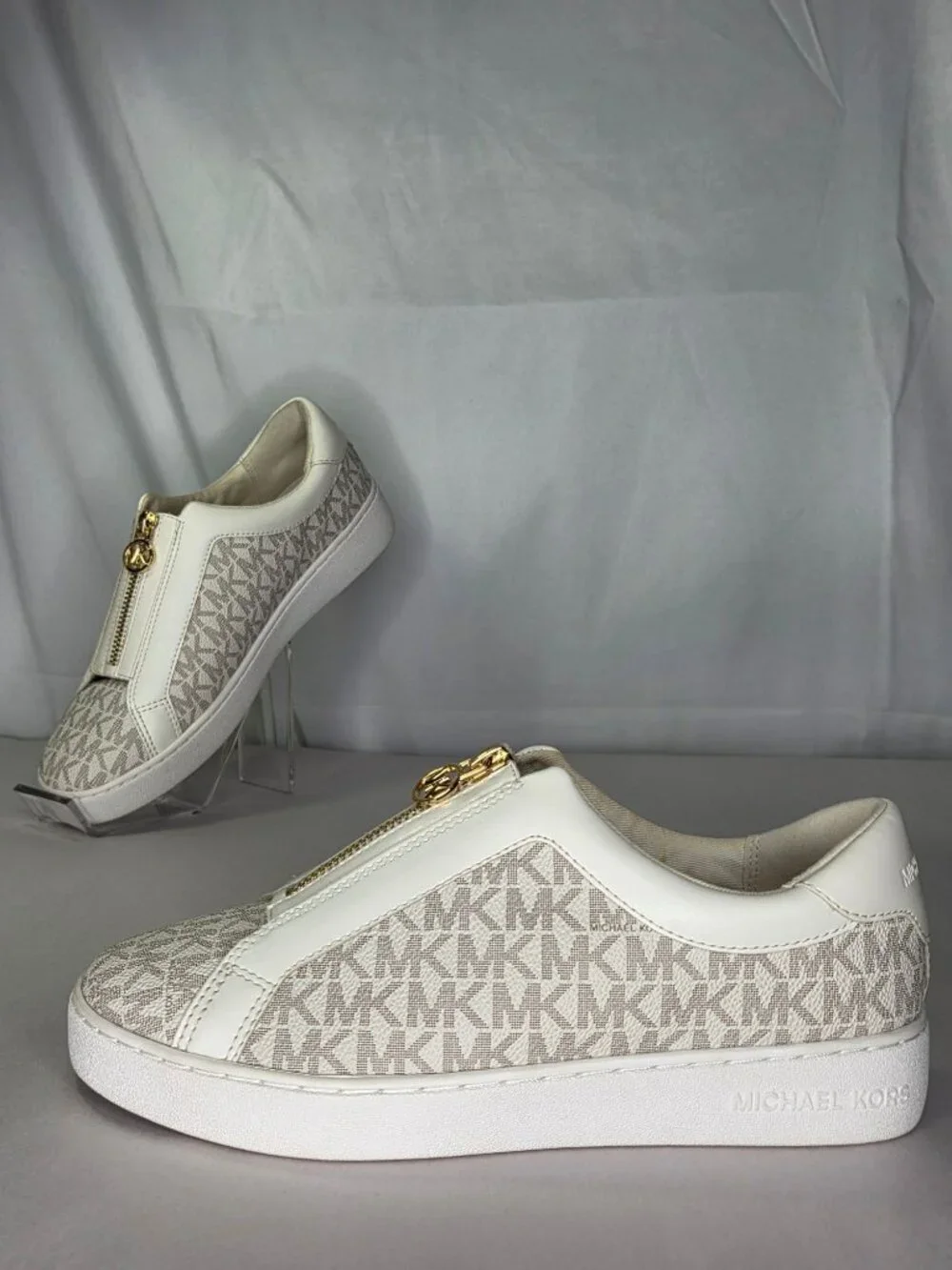 MICHAEL Michael Kors Keaton Zip Slip-On Sneakers - Vanilla, Size: 7